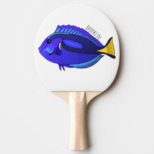 Pala De Ping Pong Ilustracion personalizado de pescado tang azul