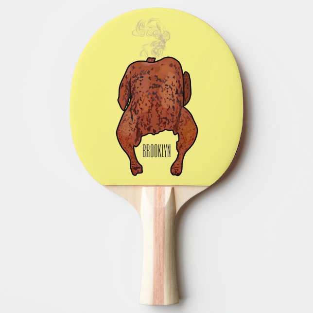Pala De Ping Pong Ilustracion personalizado de pollo asado (Anverso)