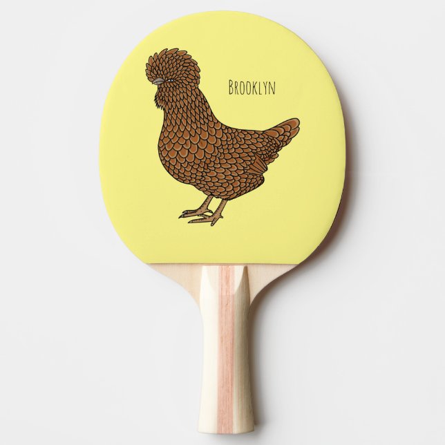 Pala De Ping Pong Ilustracion personalizado de pollo polaco Chamois (Anverso)