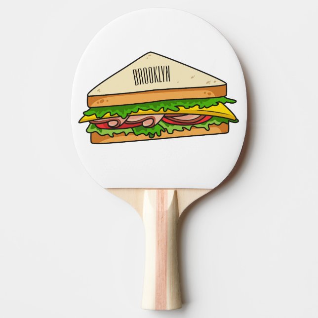 Pala De Ping Pong Ilustracion personalizado de sándwich (Anverso)