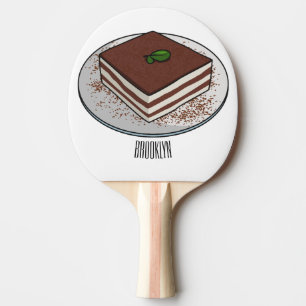 Pala De Ping Pong Ilustracion personalizado de tarta de Tiramisu