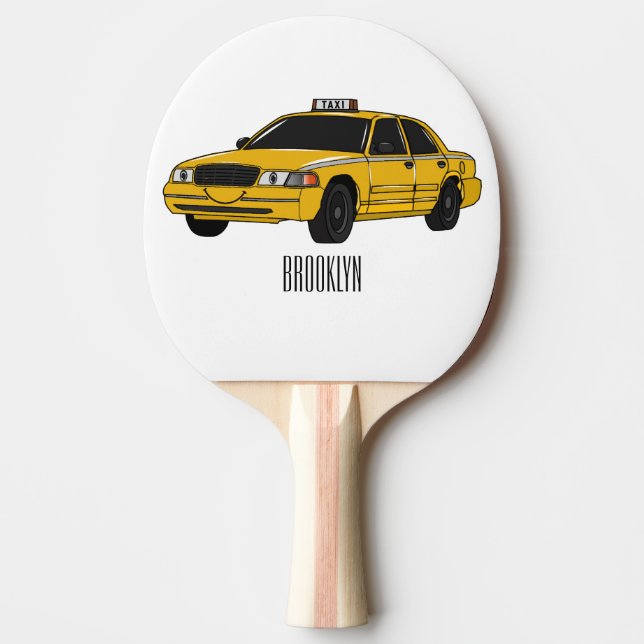 Pala De Ping Pong Ilustracion personalizado de taxi (Anverso)
