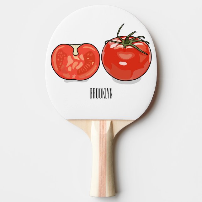 Pala De Ping Pong Ilustracion personalizado de tomate (Anverso)