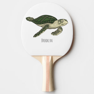 Pala De Ping Pong Ilustracion personalizado de tortugas marinas