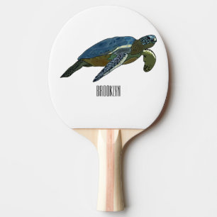 Pala De Ping Pong Ilustracion personalizado de tortugas marinas