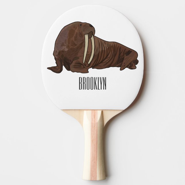 Pala De Ping Pong Ilustracion personalizado de Walrus (Anverso)