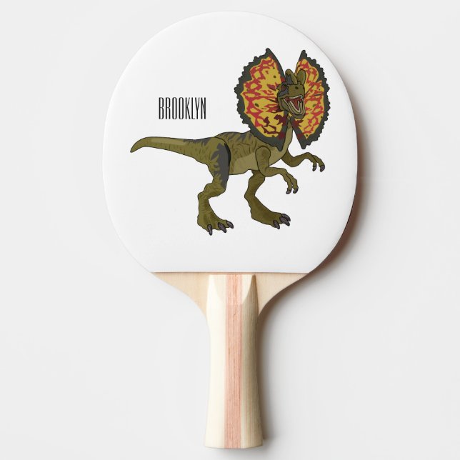 Pala De Ping Pong Ilustracion personalizado Dilophosaurus (Anverso)
