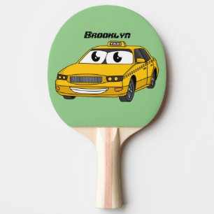 Pala De Ping Pong Ilustracion personalizado divertido de taxi amaril