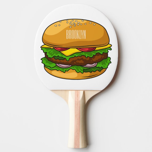 Pala De Ping Pong Ilustracion personalizado Hamburger (Anverso)