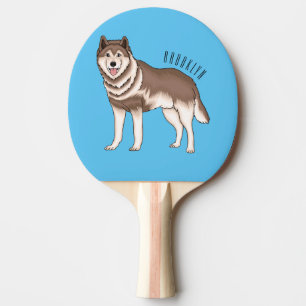 Pala De Ping Pong Ilustracion personalizado husky siberiano
