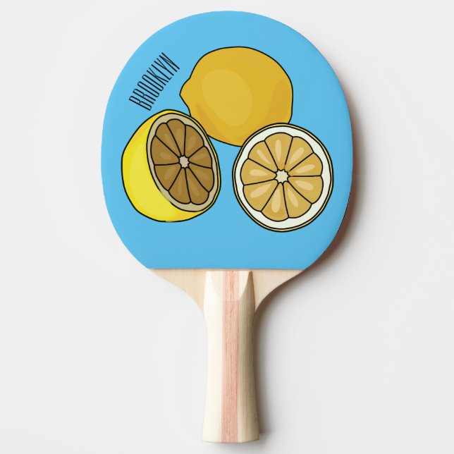 Pala De Ping Pong Ilustracion personalizado limón (Anverso)