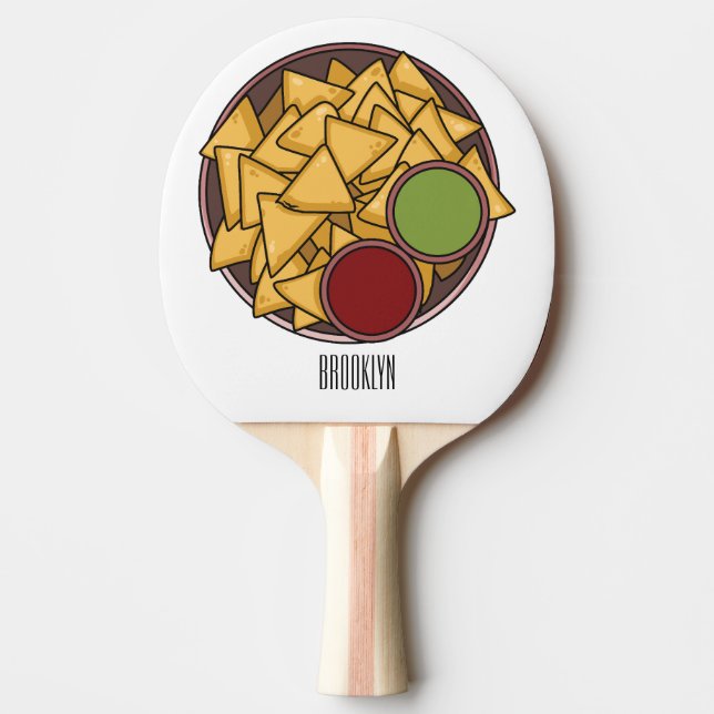 Pala De Ping Pong Ilustracion personalizado Nachos (Anverso)