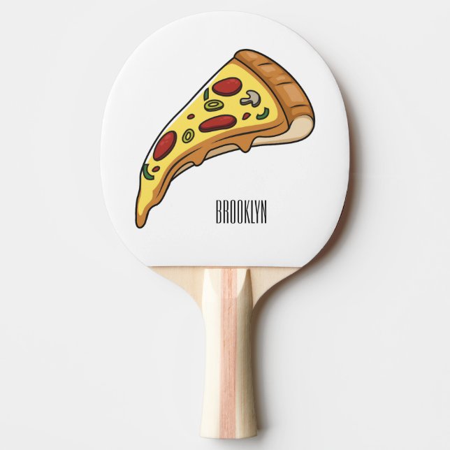 Pala De Ping Pong Ilustracion personalizado Pizza (Anverso)