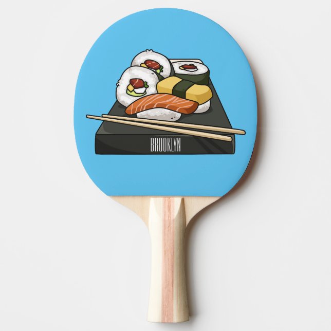 Pala De Ping Pong Ilustracion personalizado Sushi (Anverso)