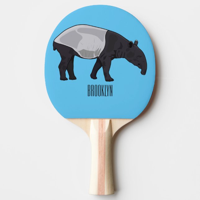 Pala De Ping Pong Ilustracion personalizado Tapir (Anverso)