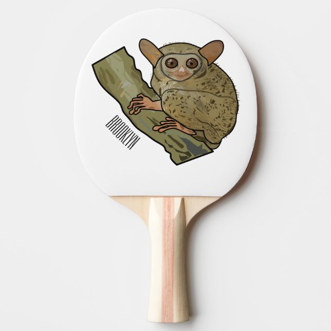 Pala De Ping Pong Ilustracion personalizado Tarsier (Anverso)