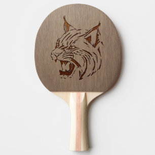 Pala De Ping Pong Ilustracion salvaje grabado en el diseño de mader