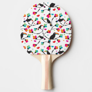 Pala De Ping Pong ilustracion tropical del pájaro toucan lindo