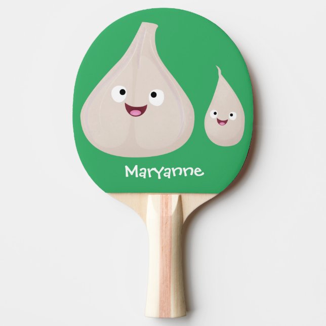 Pala De Ping Pong Ilustracion vegetal de personalizado de ajo dulce (Anverso)