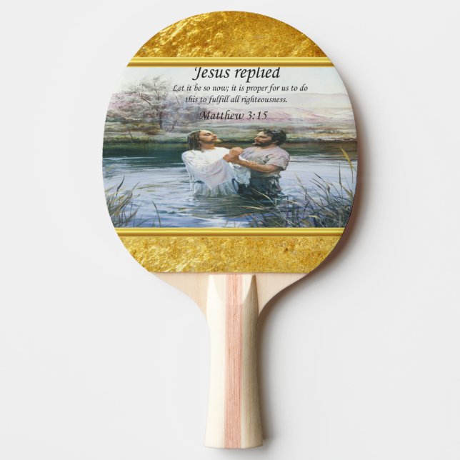 Pala De Ping Pong Imagen dos del Bautismo de Jesucristo (Anverso)