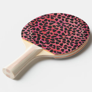 Pala De Ping Pong Impresión dálmata en negro y rojo