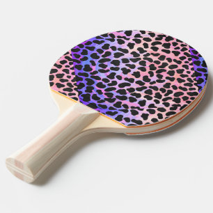 Pala De Ping Pong Impresión dálmata en negro y rosa