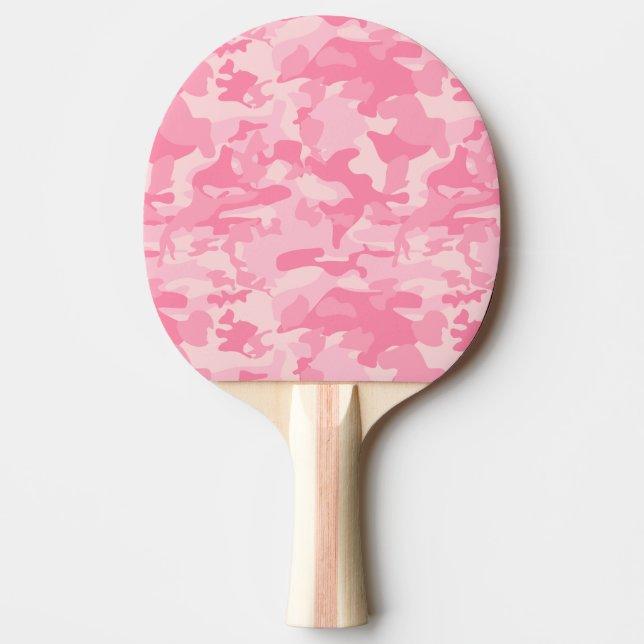 Pala De Ping Pong Impresión de camo rosa crudo (Anverso)