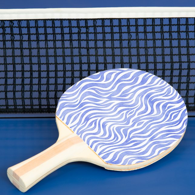 Pala De Ping Pong Impresión de cebra de color azul (in situ)