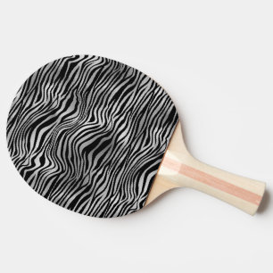 Pala De Ping Pong Impresión de cebra negra dorada