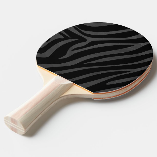 Pala De Ping Pong Impresión de cebra negra y gris (Ángulo frontal)