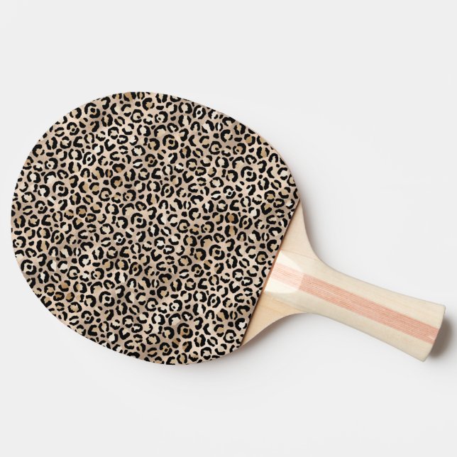 Pala De Ping Pong Impresión de Leopardo dorado Glam (Lateral)