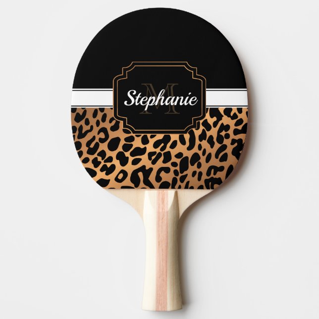 Pala De Ping Pong Impresión de leopardo mate (Anverso)
