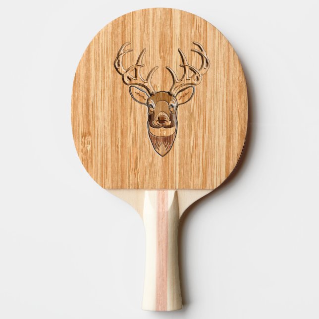 Pala De Ping Pong Impresión de madera del grano de los ciervos de la (Reverso)