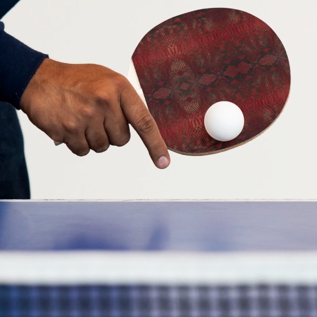 Pala De Ping Pong Impresión de Python rojo y negro (in situ)