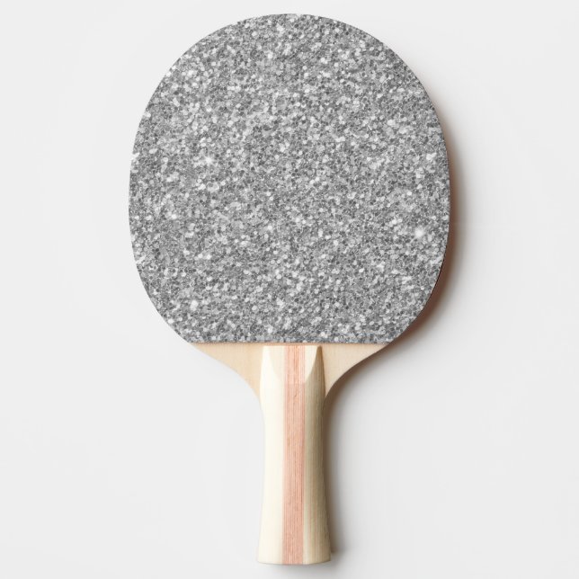 Pala De Ping Pong Impresión de textura de Purpurina blanco sólido (Anverso)