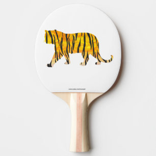 Pala De Ping Pong Impresión de tigre negro y Naranja