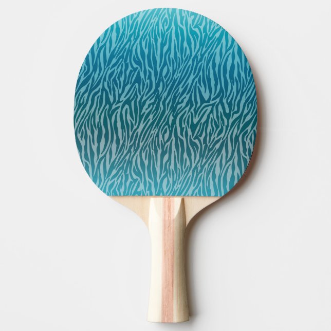 Pala De Ping Pong Impresión de zebra Aqua Ombre (Anverso)