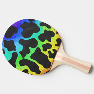 Pala De Ping Pong Impresión en blanco negro y arcoiris