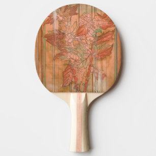 Pala De Ping Pong Impresión floral anaranjada moderna en fondo