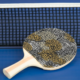 Pala De Ping Pong Impresión mixta de tigre de leopardo de cebra