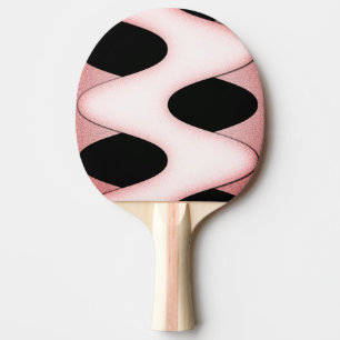 Pala De Ping Pong Impresionante negro con ondas rosadas