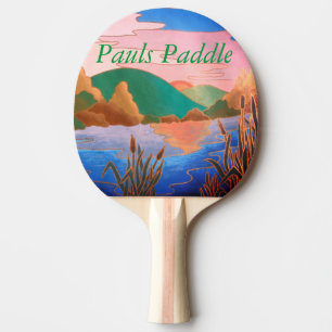 Pala De Ping Pong impresionante paisaje colorido contemporáneo abst