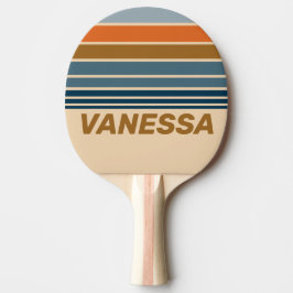 Pala De Ping Pong Indigo Horizon Striping with Name