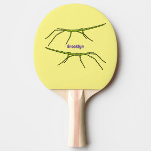 Pala De Ping Pong Insectos de palos verdes con caras felices persona