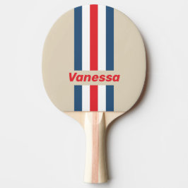 Pala De Ping Pong Insígnia de escuadrón vintage con franjas y nombre