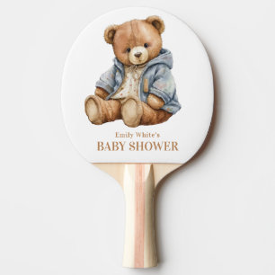 Pala De Ping Pong Invitación de Baby Shower de Osito, Casi No Puedo