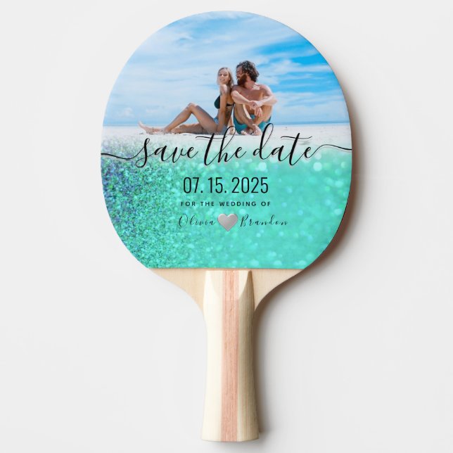 Pala De Ping Pong Invitación de boda para guardar la fecha (Anverso)