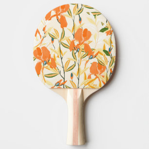 Pala De Ping Pong irisis naranja: patrón floral sin fisuras