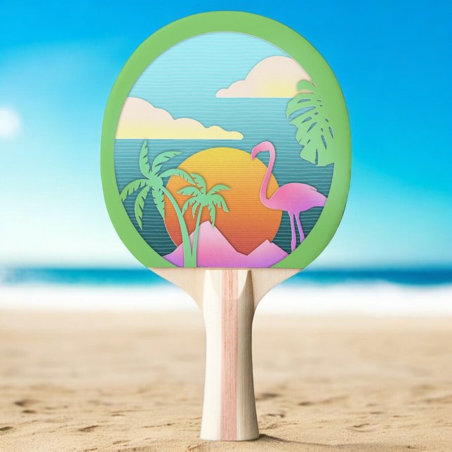 Pala De Ping Pong Isla Flamingo Tropical (Subido por el creador)