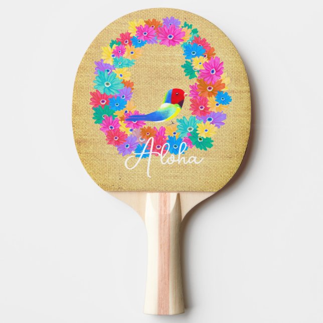 Pala De Ping Pong Island Rustic Bird 'Aloha'  (Anverso)